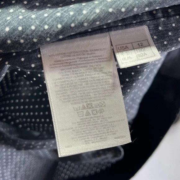 🛍️Brooks Brothers Polka Dot Button Down Shirt Dress Tie Waist Long Sleeve - Picture 8 of 9